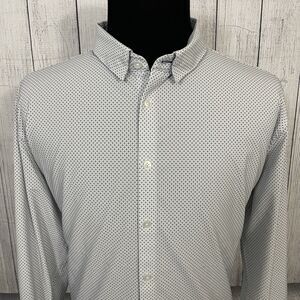 Mizzen+Main Men's XXL Business Casual Button Down Shirt - White and Black